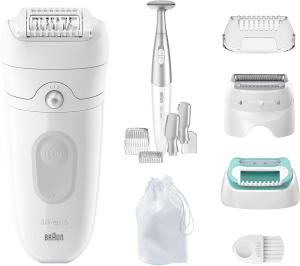 Image Épilateur Femme Braun 5-251 Silk-épil 5 - Étanche, Avec Tête De Rasoir - Blanc/Gris
