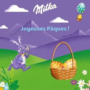 Image Sachet 350g Milka - Petits Œufs en Chocolat de Pâques - Chocolat Blanc Praliné