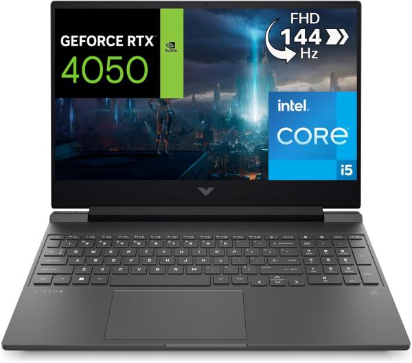 Image PC Portable 15,6" FHD HP 834V5EA Victus (Core i5-12500H, RAM 16Go, SSD 512Go, RTX 4050, Win 11) - Argent