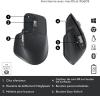 Image Souris Logitech MX Master 3S -  Sans Fil - DPI 8K - USB-C, Bluetooth - Compatible Surface Vitrée - Gris foncé