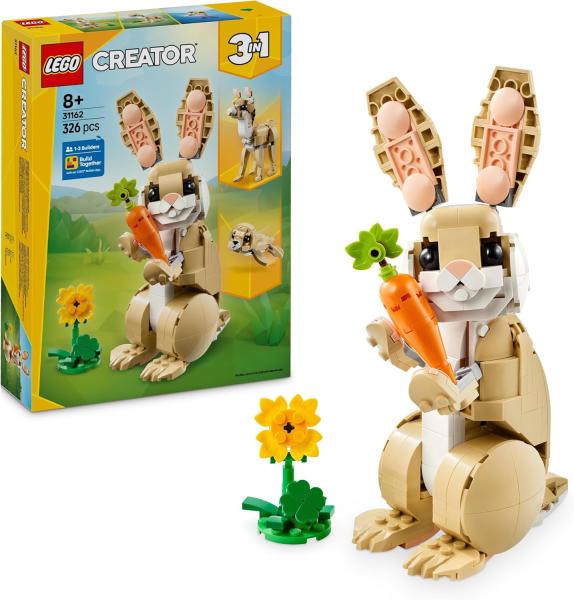 Image L’adorable Lapin LEGO 31162 Creator 3-En-1 - Transformable en Lama ou en Phoque - 326 PCS - Dès 8 ans