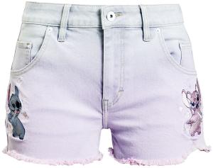 Image Short Femme Jean Stitch & Angel - Disney Lilo & Stitch - Dégradé Clair Rose - Taille 27 à 31