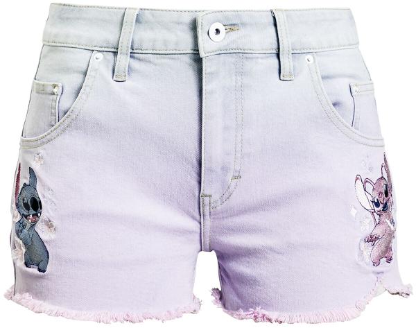 Image Short Femme Jean Stitch & Angel - Disney Lilo & Stitch - Dégradé Clair Rose - Taille 27 à 31