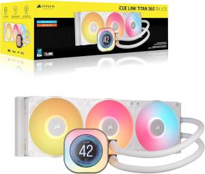 Image Refroidisseur Liquide CORSAIR iCUE Link Titan 360 RX LCD FlowDrive - Compatible Intel LGA 1851/1700, AMD AM5/AM4 - 3X RX120 RGB Ventilateurs