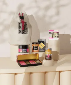 Image Coffret Fauchon Voyage à Paris - Carrés de chocolat noir et au lait, Nougat de Montélimar, Mini-confitures Crêpes Cheddar et Rillettes de Saumon