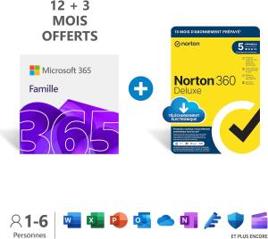 Image Code PC MAC Microsoft 365 Famille + NORTON 360 Deluxe