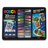 Image Uni  4-61880 - Mallettes de 20 marqueurs Peinture Posca - Mitsubishi Pencil - Pop colours - Tout Support