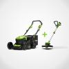 Image Pack Tondeuse à gazon Greenworks GD40LM46SP 40V SP + Coupe-bordure GD24LT33 24V