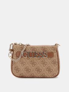 Image Guess Zamira logo 4G - Sac à bandoulière Femme - Beige ou Noir Multi - 15,5x10x5,4 cm