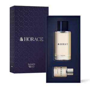 Image Pack &Horace - Coffret Cadeau Parfum Homme - 100mL + Format Voyage de 15mL - Boisés, doux et frais