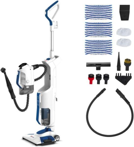 Image Aspirateur Balai Vapeur Polti PTEU0299 Vaporetto 3 Clean_Blue - Nettoyeur Sol Portable 3-en-1 - Blanc/Bleu