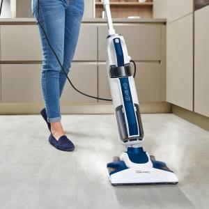 Image Aspirateur Balai Vapeur Polti PTEU0299 Vaporetto 3 Clean_Blue - Nettoyeur Sol Portable 3-en-1 - Blanc/Bleu