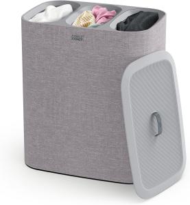 Image Joseph Joseph Tota Trio - Panier à Linge 3 Compartiments - 90L (3x30L) - Écru, Gris ou Noir
