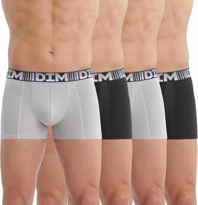 Image Pack x4 Boxers Homme DIM 3D Flex Air Respirabilité & Liberté De Mouvement - 2x Noir et 2x Gris Perle - Taille S à XXL