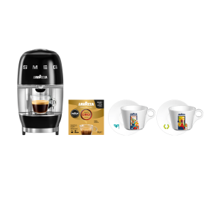 Image Coffret Lavazza Jolie&Milk A Modo Mio - Machine à café + 3 Paquets de capsules +  2 tasses cappuccino Tales of Italy
