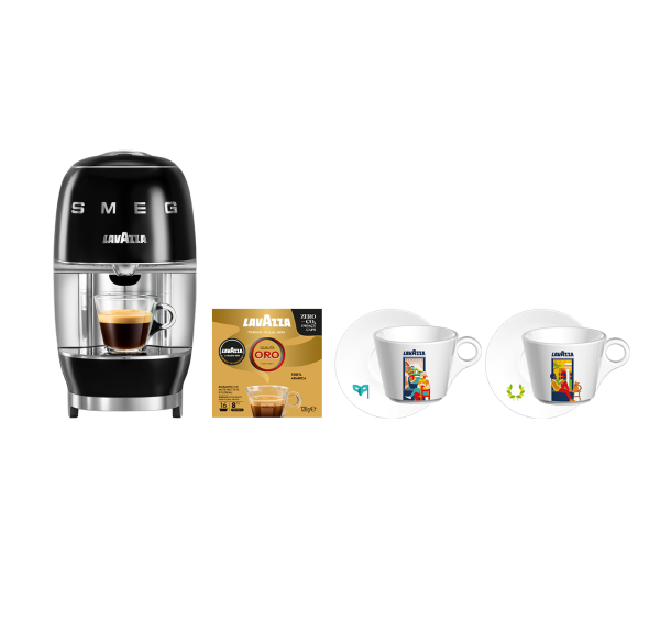 Image Coffret Lavazza Jolie&Milk A Modo Mio - Machine à café + 3 Paquets de capsules +  2 tasses cappuccino Tales of Italy
