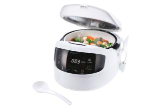 Image SILVERCREST® KITCHEN TOOLS - Cuiseur à riz numérique, 860W - 1.5l - Blanc + Accessoires