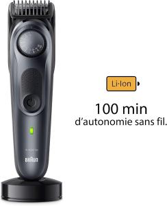 Image Tondeuse À Barbe Homme Braun BT7441 Series 7 + Accessoires - Jusqu'à 100min d'autonomie - Noir