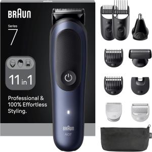 Image Tondeuse Multifonction Braun AIO7540 Series 7 ProBlade - Kit 11-En-1 - Technologie AutoSense - Bleu