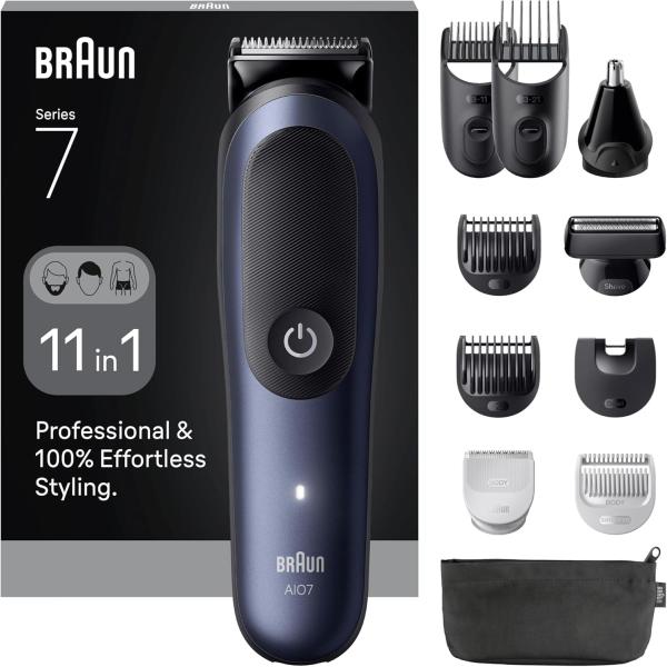 Image Tondeuse Multifonction Braun AIO7540 Series 7 ProBlade - Kit 11-En-1 - Technologie AutoSense - Bleu