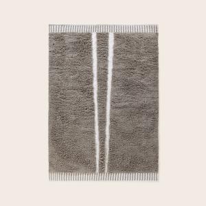Image Madura Aroune - Tapis de sol - 60cm x 110cm - 100% laine à motifs ethniques - 2400 gr/m² - Gris Cendré