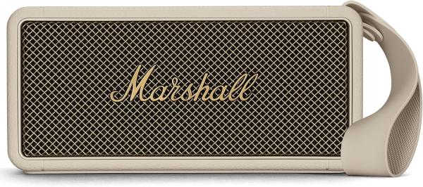 Image Enceinte Portable Marshall MIDDLETON - Haut-Parleur Bluetooth Sans Fil - Étanche IP67 - Jusqu'à 20h d'autonomie - Noir et Laiton ou Crème Beige