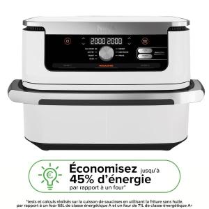 Image Airfryer Ninja Foodi AF500EUWH FlexDrawer - Friteuse sans huile Double Zone - 10,4 L Blanche