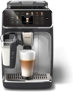 Image Machine à Expresso Philips EP5546/70 Series–500 + Carafe LatteGo - SilentBrew 40% Plus Silencieuse, QuickStart, Noir et Argent