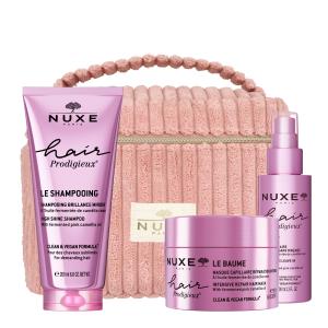 Image NUXE Vanity Réparation Intense, Hair Prodigieux - Shampooing Brillance Miroir + Masque Capillaire Intense  + Lait Capillaire Démêlant + Vanity Rose + Crème et Bougie
