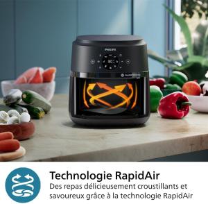 Image AirFryer Philips NA229/00 Série 2000 - 1500W - 4,2L - Technologie RapidAir - Noir