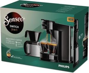 Image Machine 2-en1 Philips Switch HD6592/65 - Dosettes et filtre - 1L - Noir ou Blanc