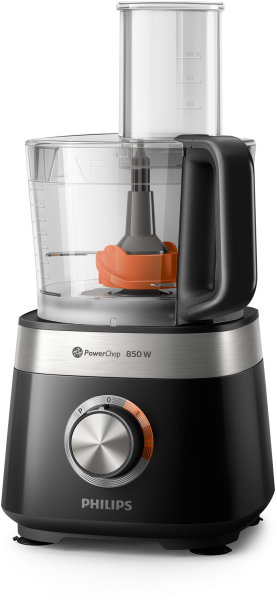 Image Philips HR7530/10R1 - Robot de cuisine compact - Collection Viva - 850W - Noir / Gris - Reconditionné