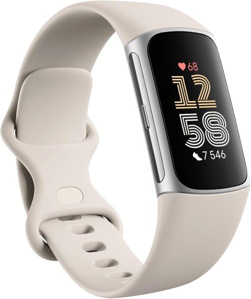 Image Bracelet d'activité Google Fitbit Charge 6 - Abonnement Fitbit Premium Gratuit pendant 6mois - 7j d'autonomie - Noir, Blanc et Orange