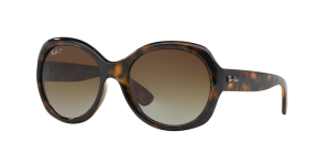 Image Ray-Ban RB4191 - Lunettes de Soleil Femme - Verres Polarisants Gris - Monture Poli Havana Clair - Edition Limitée