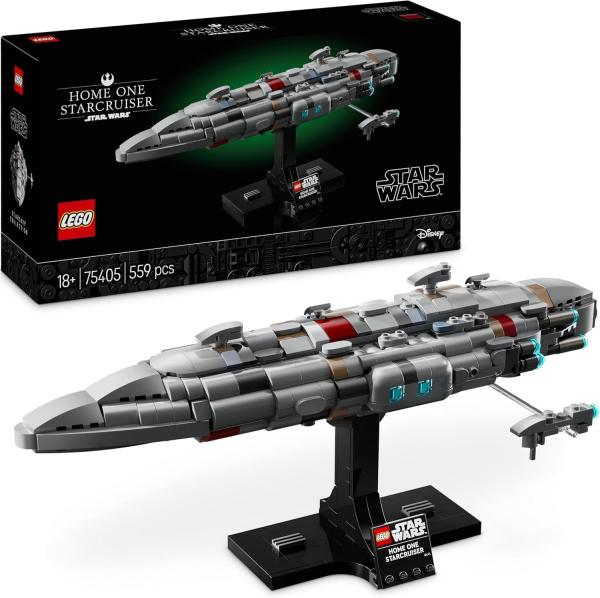 Image Home One Starcruiser LEGO 75405 Star Wars Le Retour du Jedi - Vaisseau Collector avec présentoir Avec Frégate Nebulon-B