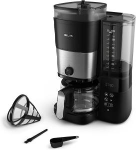 Image Cafetière Filtre Philips HD7900/50 Tout-en-1 - Broyeur de Grains Intégré - 1,25 l - Noir