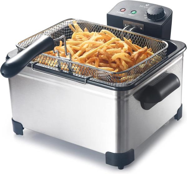 Image Friteuse électrique SENYA SYCK-DF009 Family Fryer - 5L - Cuve Amovible - Inox Argent