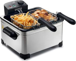 Image Friteuse électrique SENYA SYCK-DF009 Family Fryer - 5L - Cuve Amovible - Inox Argent