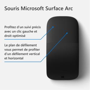 Image Souris Sans Fil Microsoft Surface Arc - Bluetooth - Multiplateforme - Noire ou Blanche