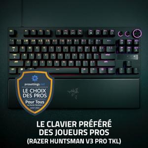 Image Clavier Gaming Razer Huntsman V3 Pro TKL - Switches Analog Tenkeyless - AZERTY | Noir