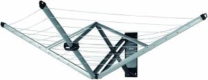 Image Corde À Linge Brabantia 375842 WallFix - 24m - Séchoir Rotatif Pliable - Gris Métallique