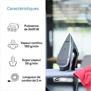 Image Fer à Repasser Braun SI5188BK FreeStyle 5 - Semelle FreeGlide 3D - 2800W - Noir