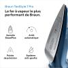 Image Fer à Repasser Vapeur Braun SI7160BL TexStyle 7 Pro - Technologie FreeGlide 3D - Semelle EloxalPlus - 3100W - Bleu