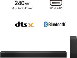 Image Pack Barre de Son 2.1 Hisense CH 240W H210 - DTS Virtual X, Caisson de Basse sans Fil - Noir