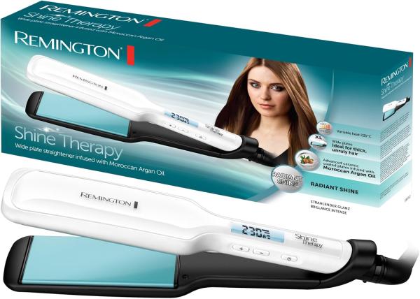 Image Lisseur Cheveux Remington S8550 Shine Therapy - Blanc Turquoise