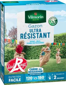 Image Gazon Vilmorin 4462415 - Ultra Résistant, Vert, 3 kg - Label Rouge