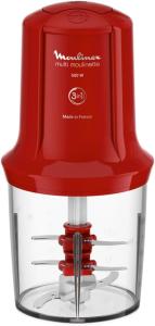 Image Mini Hachoir Moulinex AT714G32 - 3-en1 - 500ml - 500W 6 lames en acier inoxydables - Rouge Rubis