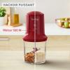 Image Mini Hachoir Moulinex AT714G32 - 3-en1 - 500ml - 500W 6 lames en acier inoxydables - Rouge Rubis
