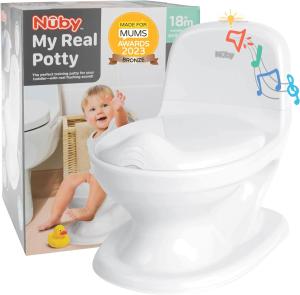 Image Pot bébé Nuby 76503CS4 My Real Potty - Toilettes Enfant +18 Mois - Blanc