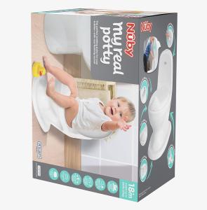 Image Pot bébé Nuby 76503CS4 My Real Potty - Toilettes Enfant +18 Mois - Blanc